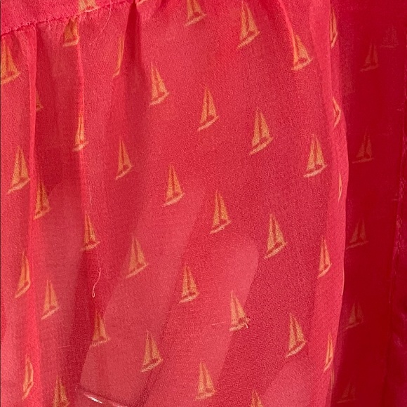 Roxy Sheer Tank Top Button Up Collared Blouse Size Medium - Picture 10 of 10